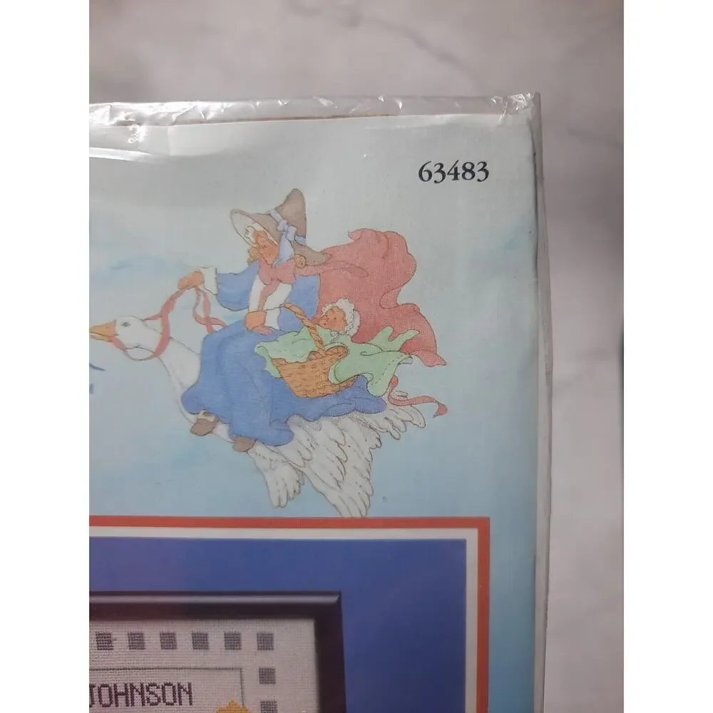Bucilla Mother Goose Counted Cross Stitch Sampler 63483 Birth Announcement